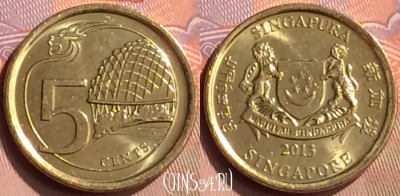 Сингапур 5 центов 2013 года, KM# 345, 416-107