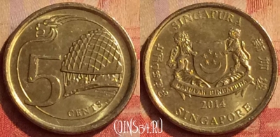 Сингапур 5 центов 2014 года, KM# 345, 323n-014