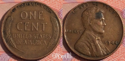 США 1 цент 1944 года, KM# A132, a050-124