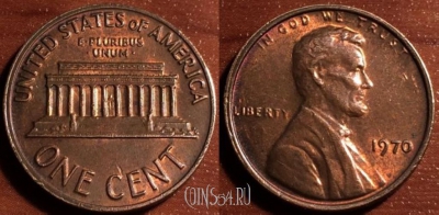 США 1 цент 1970 года, KM# 201, 54-003
