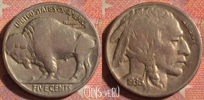 США 5 центов 1936 D, KM# 134, 373-048