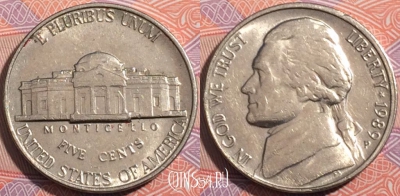США 5 центов 1989 года P, KM# A192, a050-080