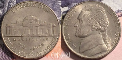 США 5 центов 1999 года D, KM# A192, a081-012