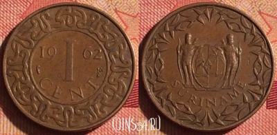 Суринам 1 цент 1962 года, KM# 11, 224i-042