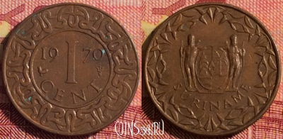 Суринам 1 цент 1970 года, KM# 11, 289i-015
