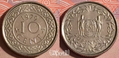 Суринам 10 центов 1979 года, KM# 13, 339-049