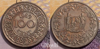 Суринам 100 центов 1989 года, KM# 23, 234-119