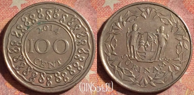 Суринам 100 центов 2014 года, KM# 23, 158i-026