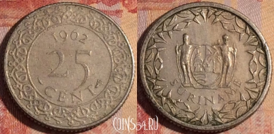 Суринам 25 центов 1962 года, KM# 14, 167a-018
