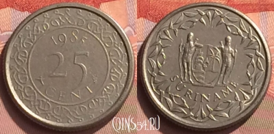 Суринам 25 центов 1985 года, KM# 14, 070o-128