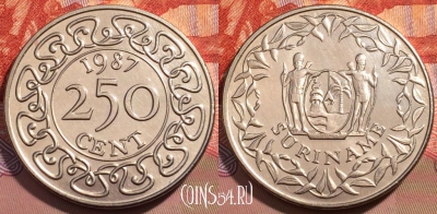 Суринам 250 центов 1987 года, KM# 24, 248-003