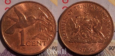 Тринидад и Тобаго 1 цент 2006 года, KM# 29, 180a-034
