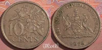 Тринидад и Тобаго 10 центов 1978 года, KM# 31, a158-043
