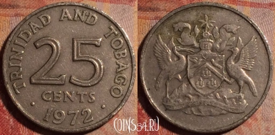 Тринидад и Тобаго 25 центов 1972 года, KM# 4, 174a-131