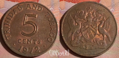 Тринидад и Тобаго 5 центов 1972 года, KM# 2, 279c-073