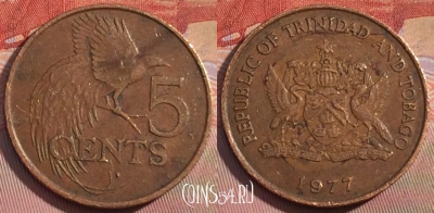Тринидад и Тобаго 5 центов 1977 года, KM# 30, 258b-124