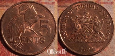 Тринидад и Тобаго 5 центов 2003 года, KM# 30, 175a-002