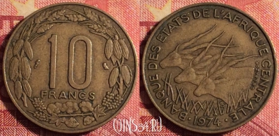 Центральная Африка 10 франков 1974 года, 163j-073