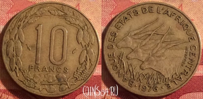 Центральная Африка 10 франков 1976 года, 250i-111
