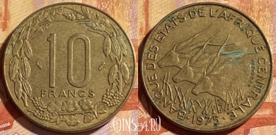 Центральная Африка 10 франков 1975 года, 184p-070 ♛