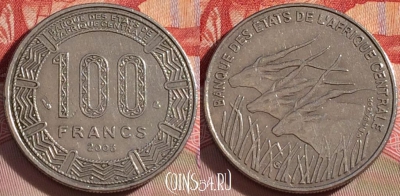 Центральная Африка 100 франков 2003 г., KM# 13, 087b-109