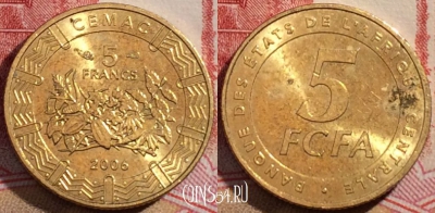 Центральная Африка 5 франков 2006 года, KM# 18, 217-133