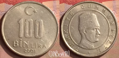 Турция 100.000 лир 2001 года, KM# 1106, 443-110