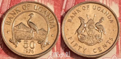 Уганда 50 центов 1976 года, KM# 4a, 079c-007