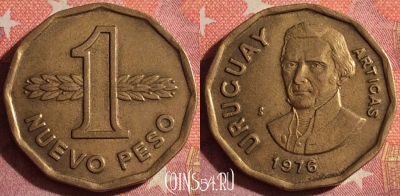 Уругвай 1 песо 1976 года, KM# 69, 363-133