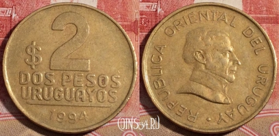 Уругвай 2 песо 1994 года, KM# 104.1, 218-137