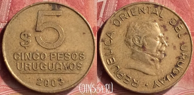 Уругвай 5 песо 2003 года, KM# 120.1, 192m-044