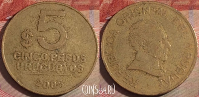 Уругвай 5 песо 2005 года, KM# 120.2, 155a-017