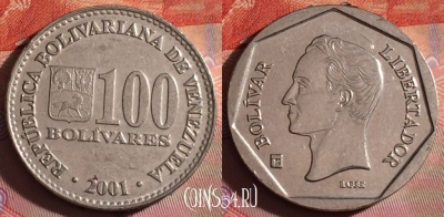 Венесуэла 100 боливаров 2001 года, Y# 83, 108f-045