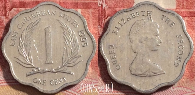 Восточные Карибы 1 цент 1995 года, KM# 10, 257-140