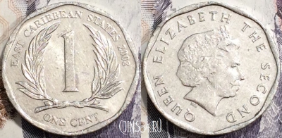 Восточные Карибы 1 цент 2008 года, KM# 34, 130-044