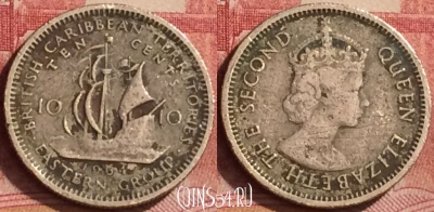Восточные Карибы 10 центов 1964 года, KM# 5, 272l-025