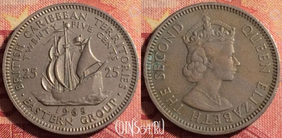 Восточные Карибы 25 центов 1965 года, KM# 6, 180j-121