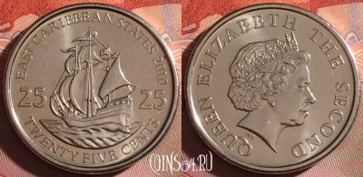 Восточные Карибы 25 центов 2010 года, KM# 38a, 320g-066