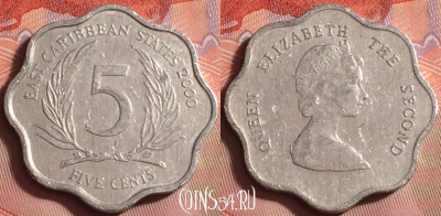 Восточные Карибы 5 центов 2000 года, KM# 12, 232k-056