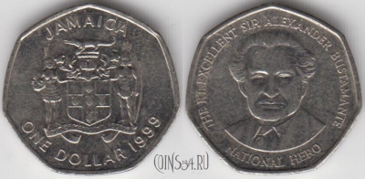 Ямайка 1 доллар 1999 года, KM# 164, 131-127