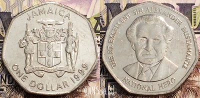 Ямайка 1 доллар 1999 года, KM 164, 42-193