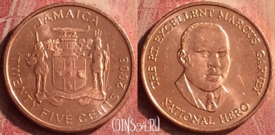 Ямайка 25 центов 2008 года, KM# 167, 402n-031