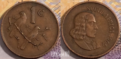 ЮАР 1 цент 1969 года, KM# 65.1, a150-080