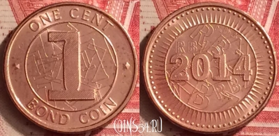 Зимбабве 1 цент 2014 года, KM# 16, UNC, 296m-023
