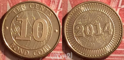 Зимбабве 10 центов 2014 года, KM# 18, UNC, 295m-113