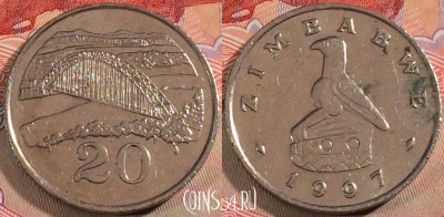 Зимбабве 20 центов 1997 года, KM# 4, 131b-104