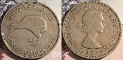 Новая Зеландия 2 шиллинга (флорин) 1965 года, 168-105