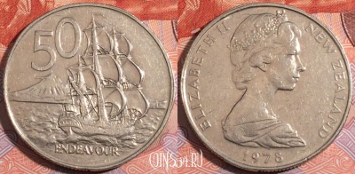 Новая Зеландия 50 центов 1978 года, KM# 37, 181-113