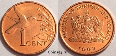 Тринидад и Тобаго 1 цент 1999 года, KM# 29, 71-068a