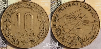 Центральная Африка 10 франков 1975 года, 159-023